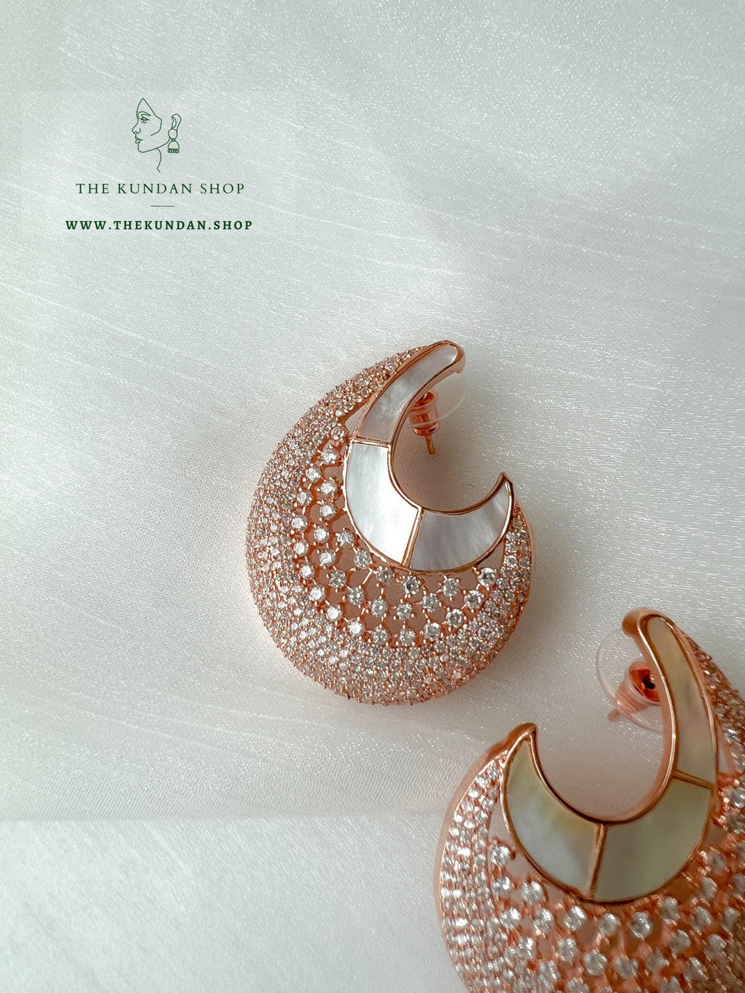 Clear in Mother Of Pearl Earrings THE KUNDAN SHOP 