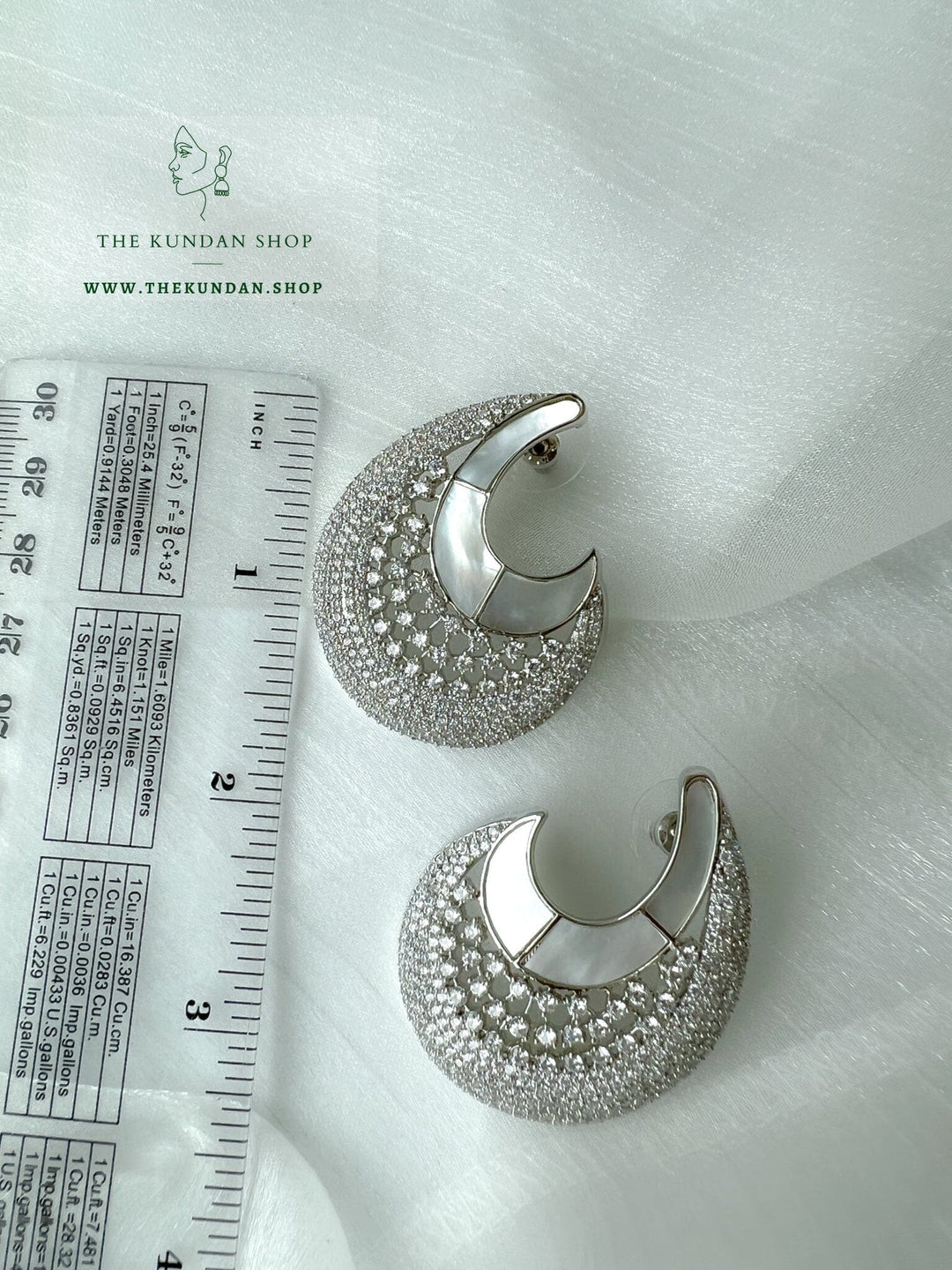 Clear in Mother Of Pearl Earrings THE KUNDAN SHOP 