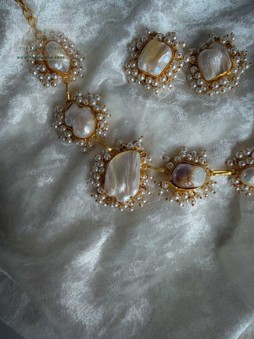 Pearl Princess // Double Stones Necklace Sets THE KUNDAN SHOP 