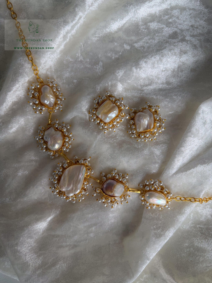 Pearl Princess // Double Stones Necklace Sets THE KUNDAN SHOP 