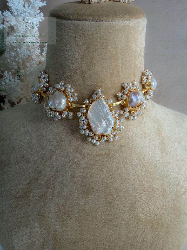 Pearl Princess // Double Stones Necklace Sets THE KUNDAN SHOP 