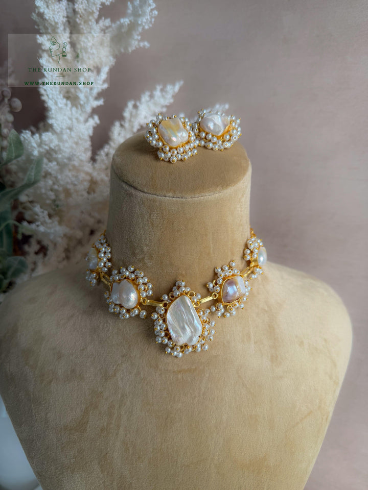 Pearl Princess // Double Stones Necklace Sets THE KUNDAN SHOP 