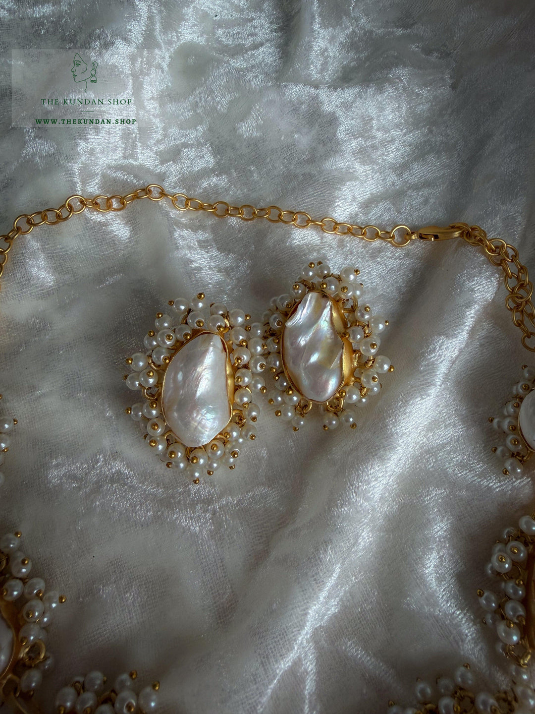 Pearl Princess // Triple Stones Necklace Sets THE KUNDAN SHOP 