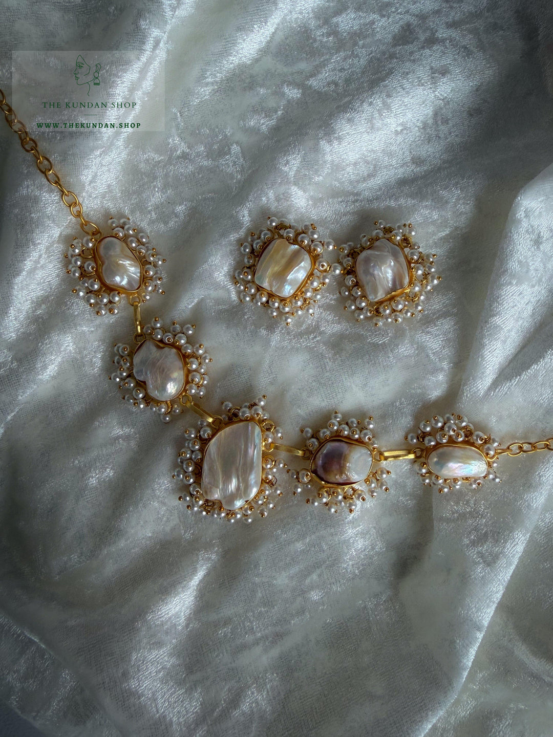 Pearl Princess // Double Stones Necklace Sets THE KUNDAN SHOP 