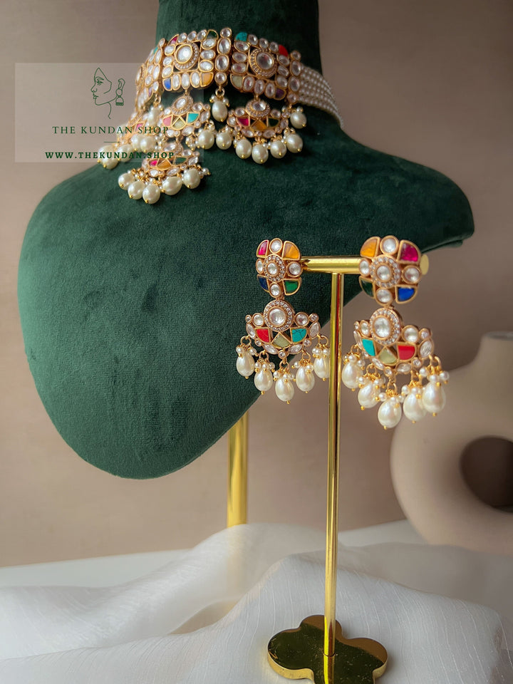 Rehearsed in Multi & Pearls Necklace Sets THE KUNDAN SHOP 