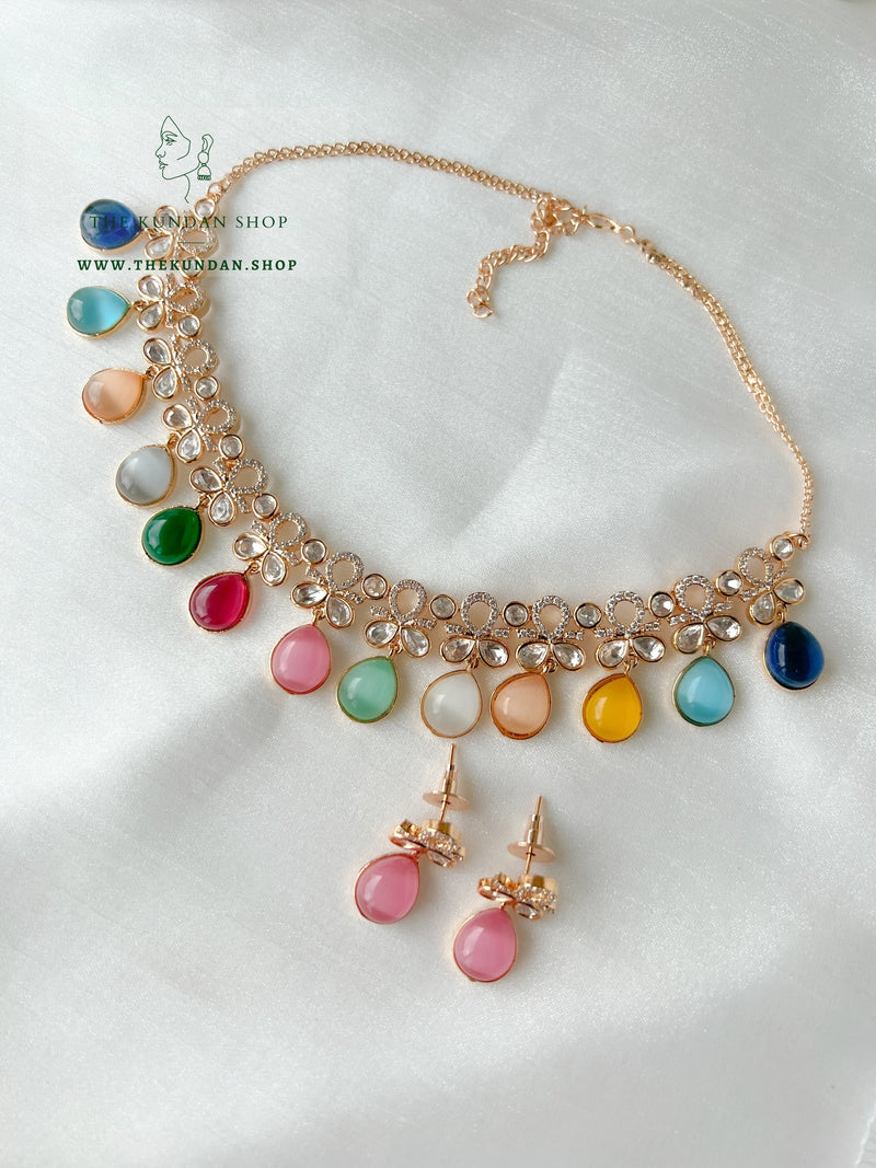 Hopeless Romantic in Multi Color Necklace Sets THE KUNDAN SHOP 
