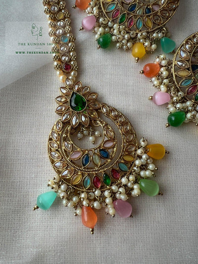 Candor in Multi Earrings + Tikka THE KUNDAN SHOP 