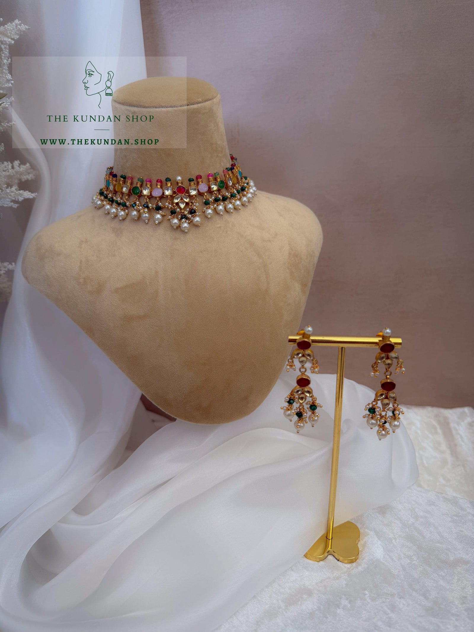 Calm in Multi Colour Necklace Sets THE KUNDAN SHOP 