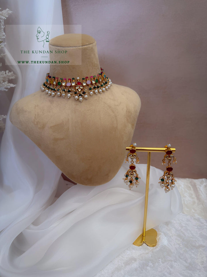Calm in Multi Colour Necklace Sets THE KUNDAN SHOP 