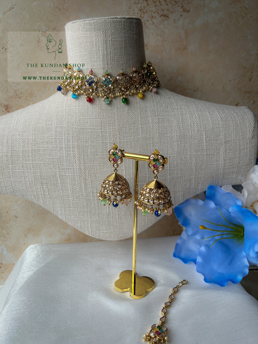 Rescued Floral in Multi Necklace Sets THE KUNDAN SHOP 
