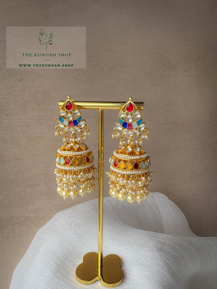 Make Nice in Multi Kundan Earrings + Tikka THE KUNDAN SHOP 