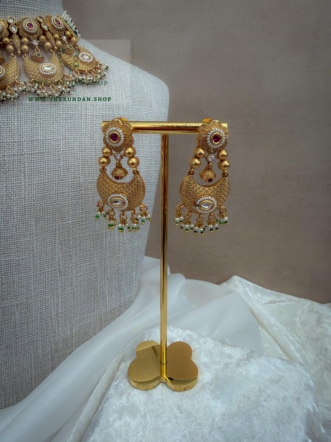 Let Them Ask // Pink &amp; Green Necklace Sets THE KUNDAN SHOP 