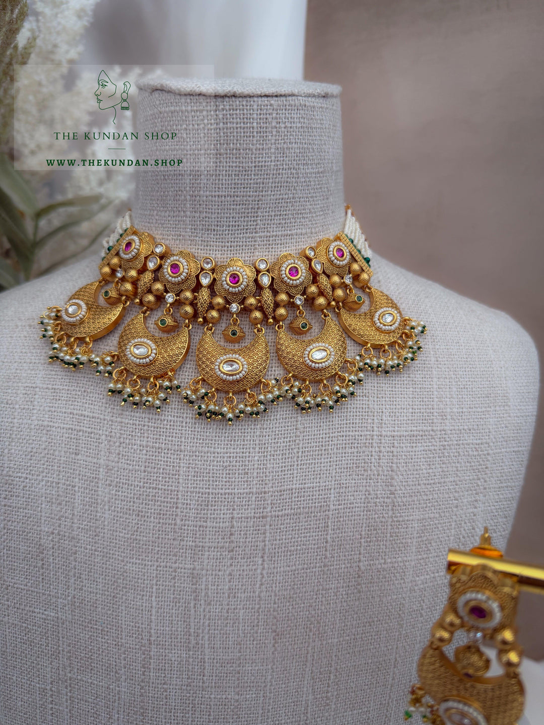 Let Them Ask // Pink &amp; Green Necklace Sets THE KUNDAN SHOP 