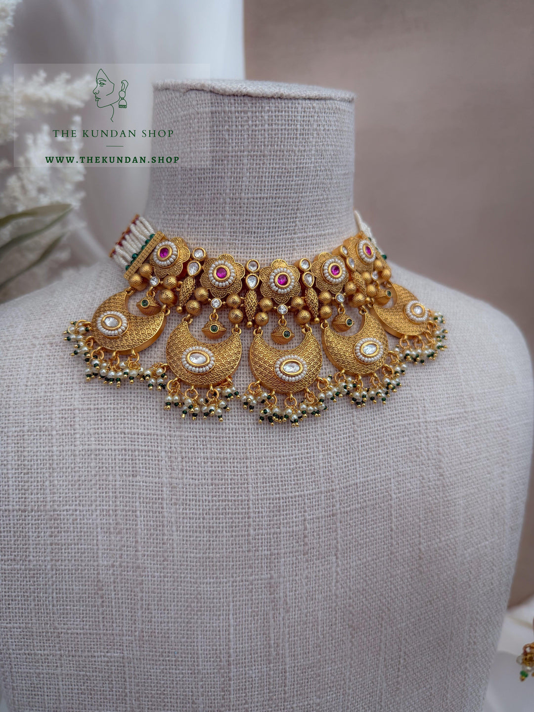Let Them Ask // Pink &amp; Green Necklace Sets THE KUNDAN SHOP 