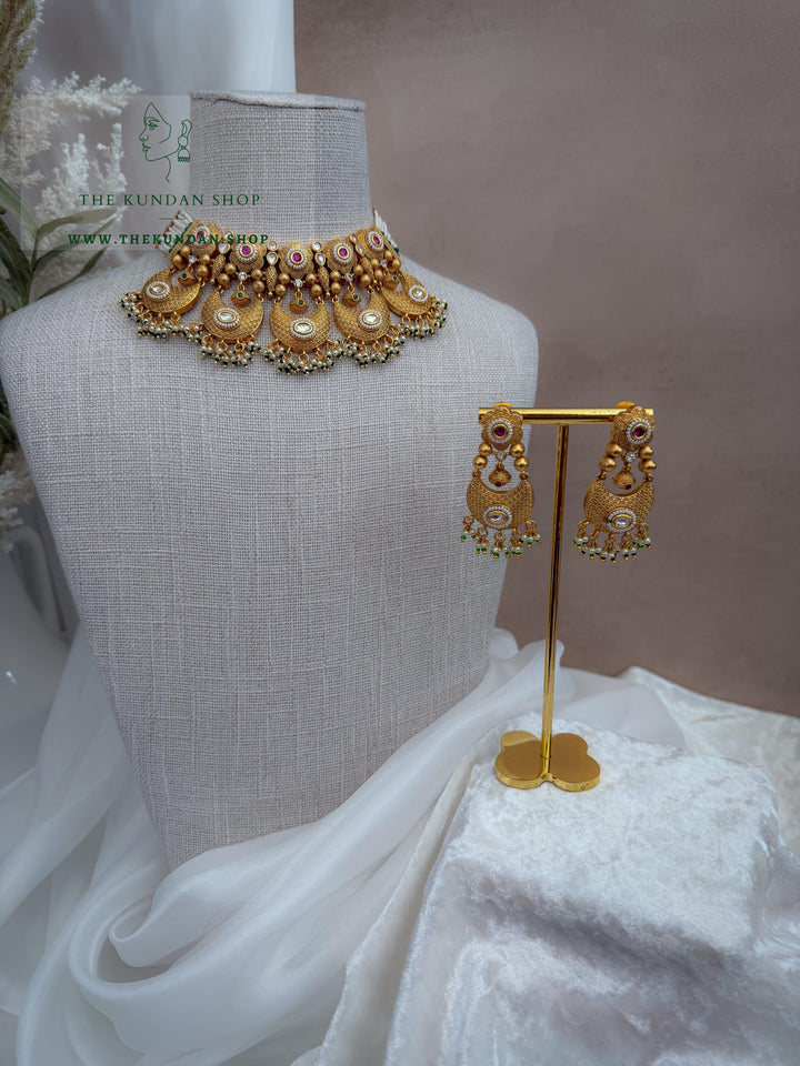 Let Them Ask // Pink &amp; Green Necklace Sets THE KUNDAN SHOP 