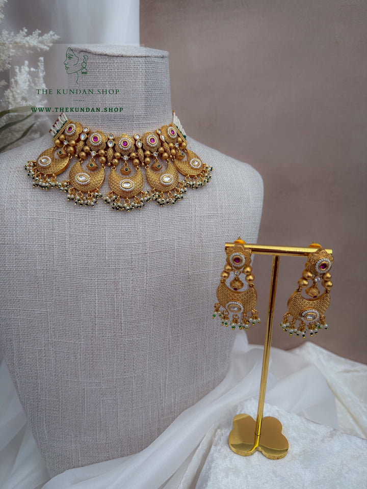 Let Them Ask // Pink &amp; Green Necklace Sets THE KUNDAN SHOP 