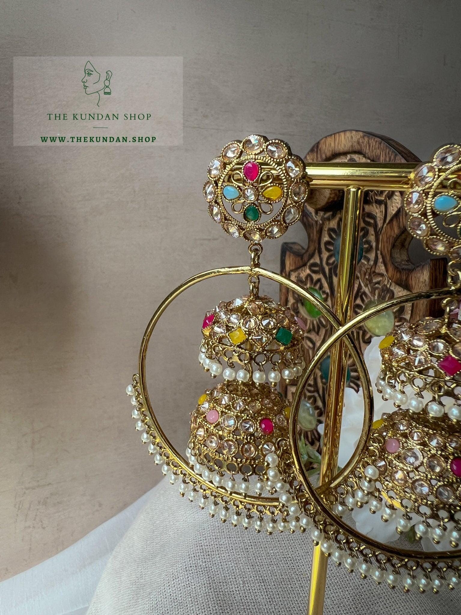 Bundled Jhumki in Multi Earrings THE KUNDAN SHOP 