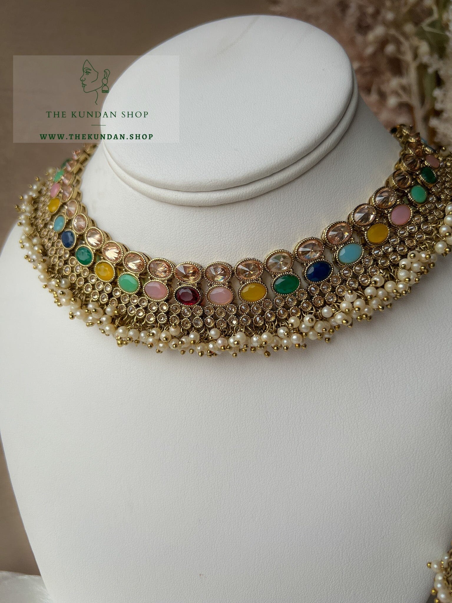 Caring Polki in Multi Color Necklace Sets THE KUNDAN SHOP 