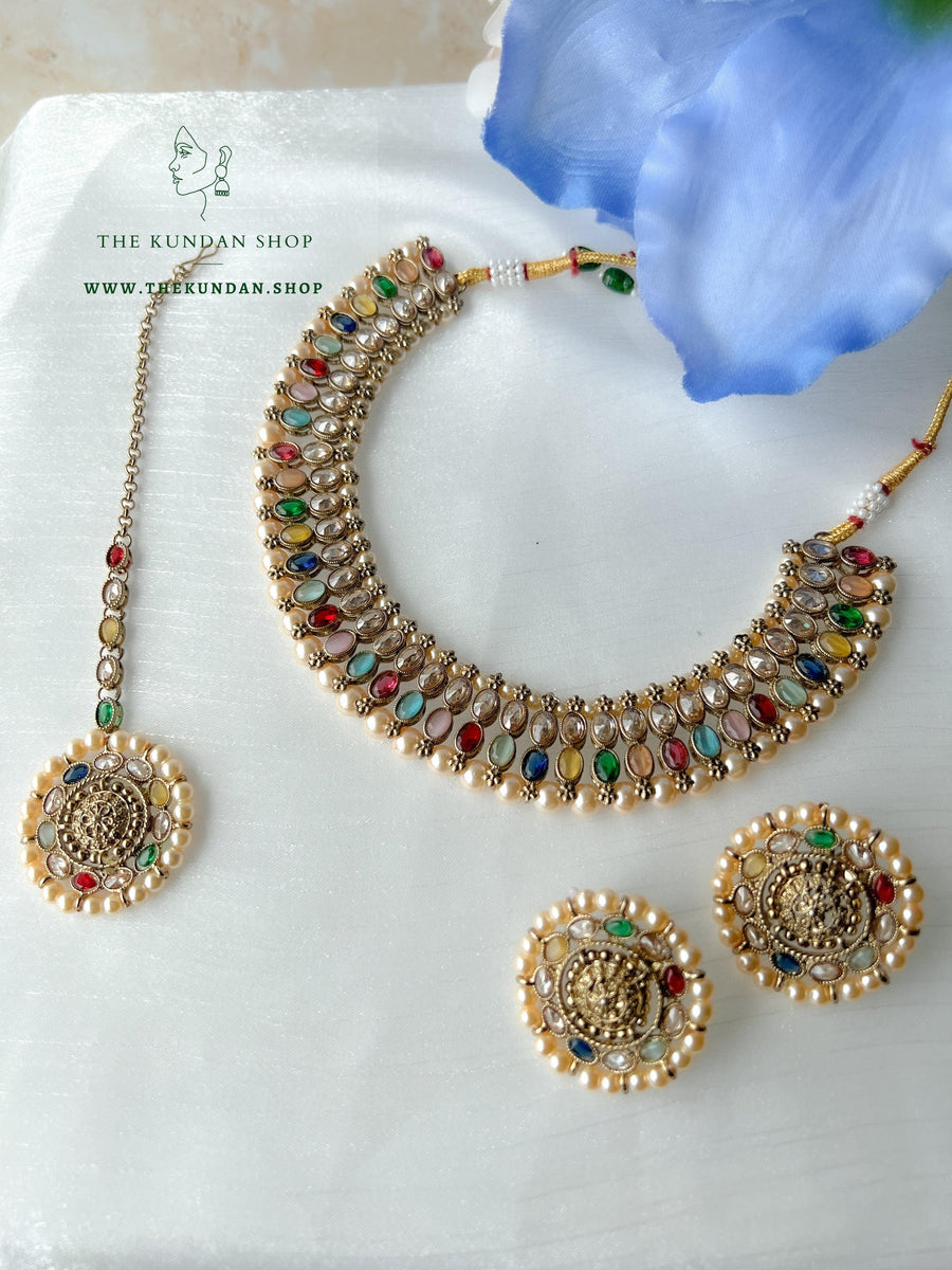 Flushed Polki in Multi Necklace Sets THE KUNDAN SHOP 