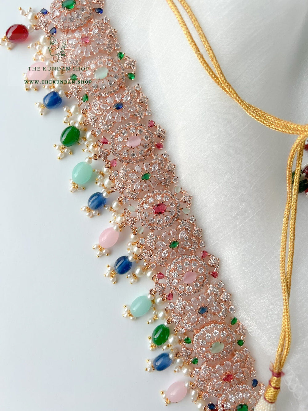 Beauties in Rose Gold & Multi Necklace Sets THE KUNDAN SHOP 