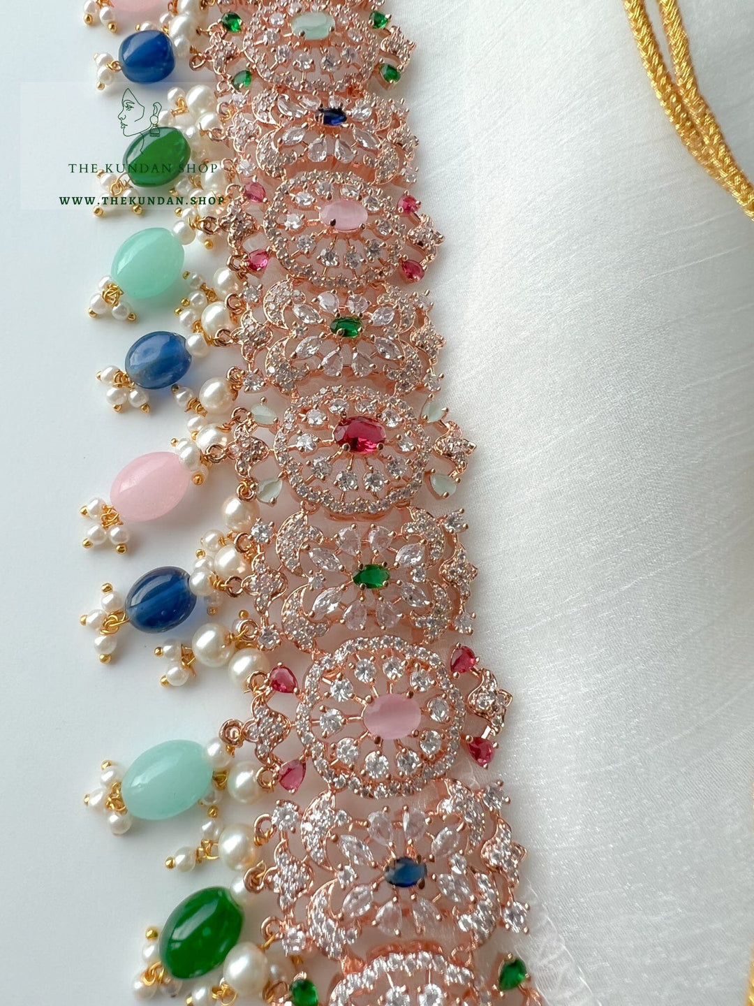 Beauties in Rose Gold & Multi Necklace Sets THE KUNDAN SHOP 