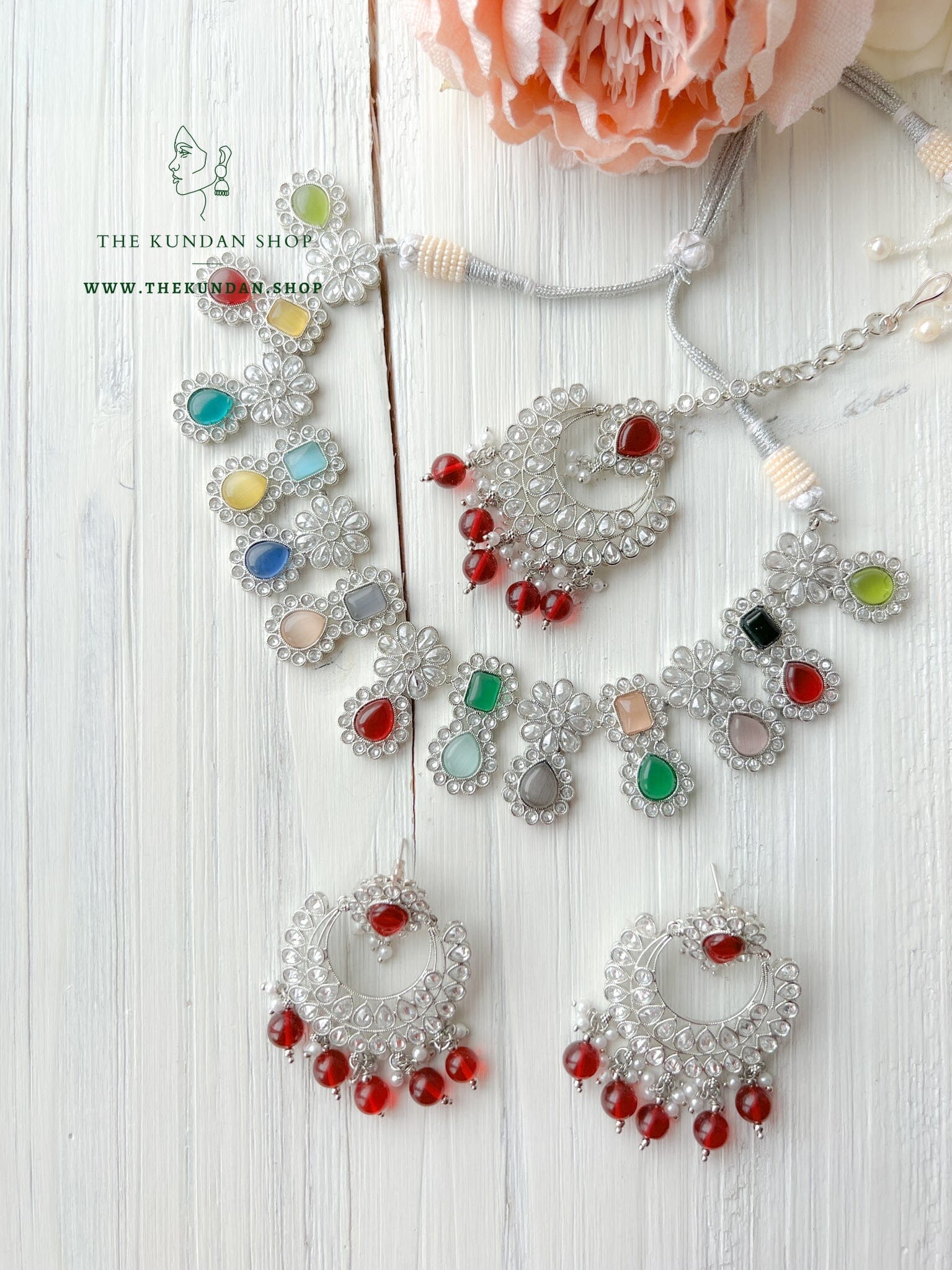 Heavenly Silver in Multi Necklace Sets THE KUNDAN SHOP 