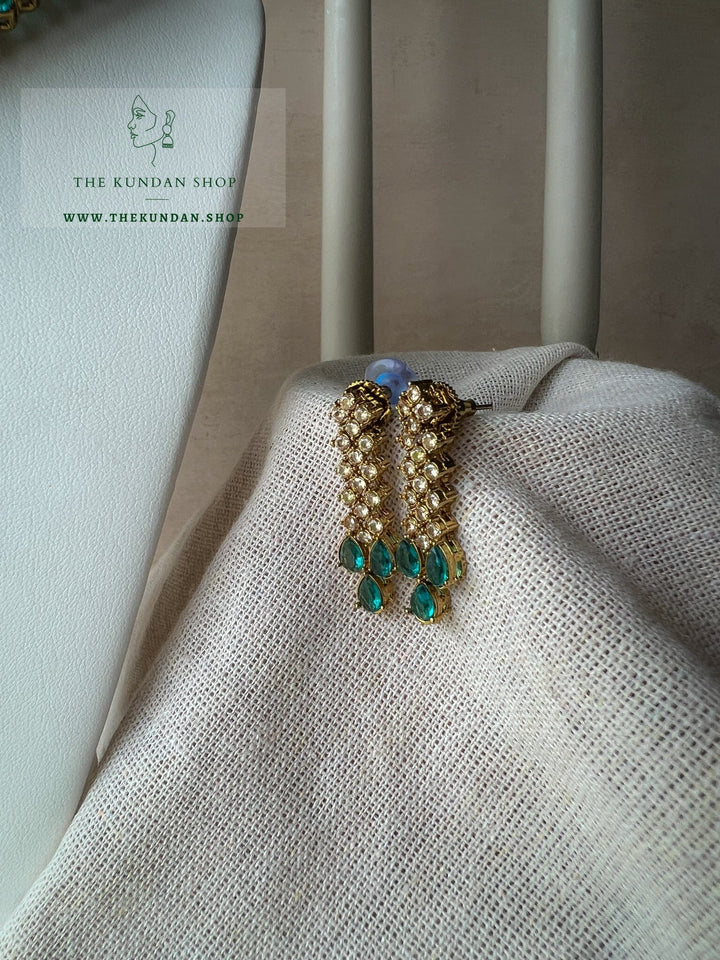 Nominal Polki in Ocean Blue Necklace Sets THE KUNDAN SHOP 