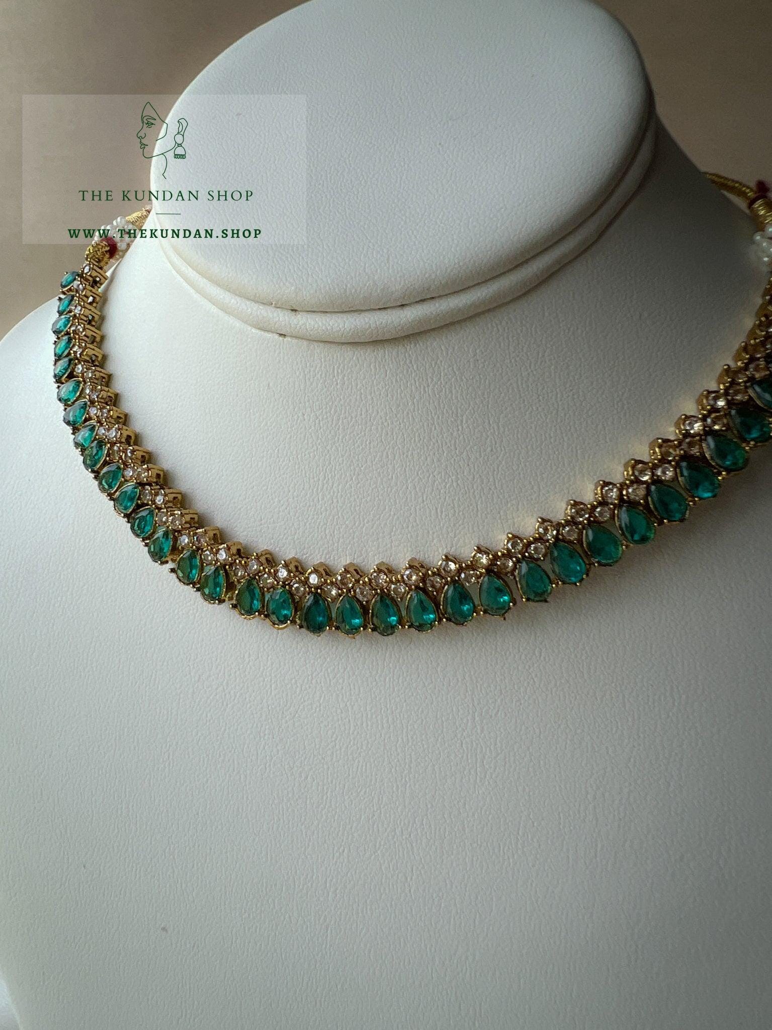 Nominal Polki in Ocean Blue Necklace Sets THE KUNDAN SHOP 