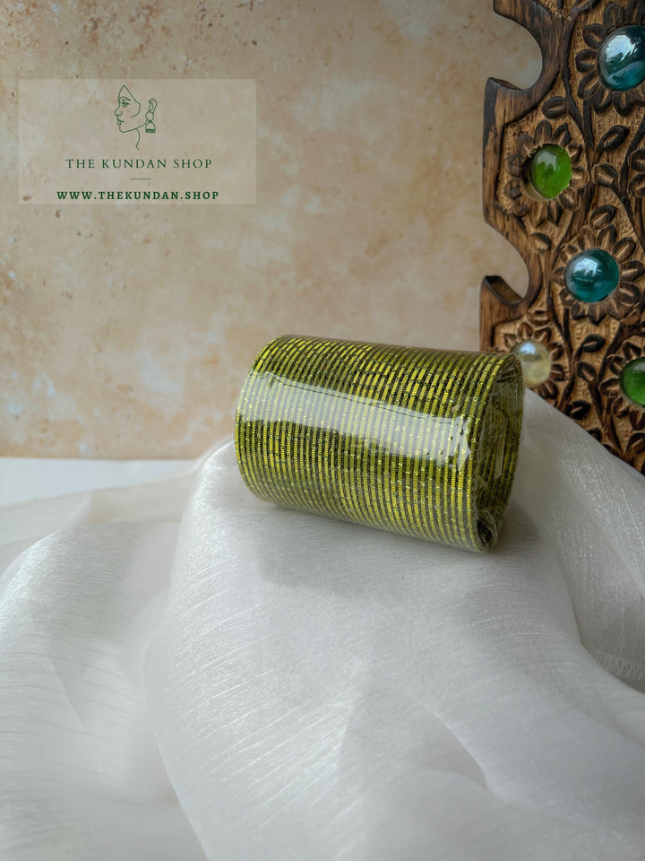 Sparkle & Sheen Bangles in Mehendi Green Bangles THE KUNDAN SHOP 