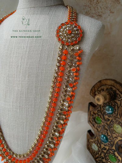 My Story in Orange Necklace Sets THE KUNDAN SHOP 
