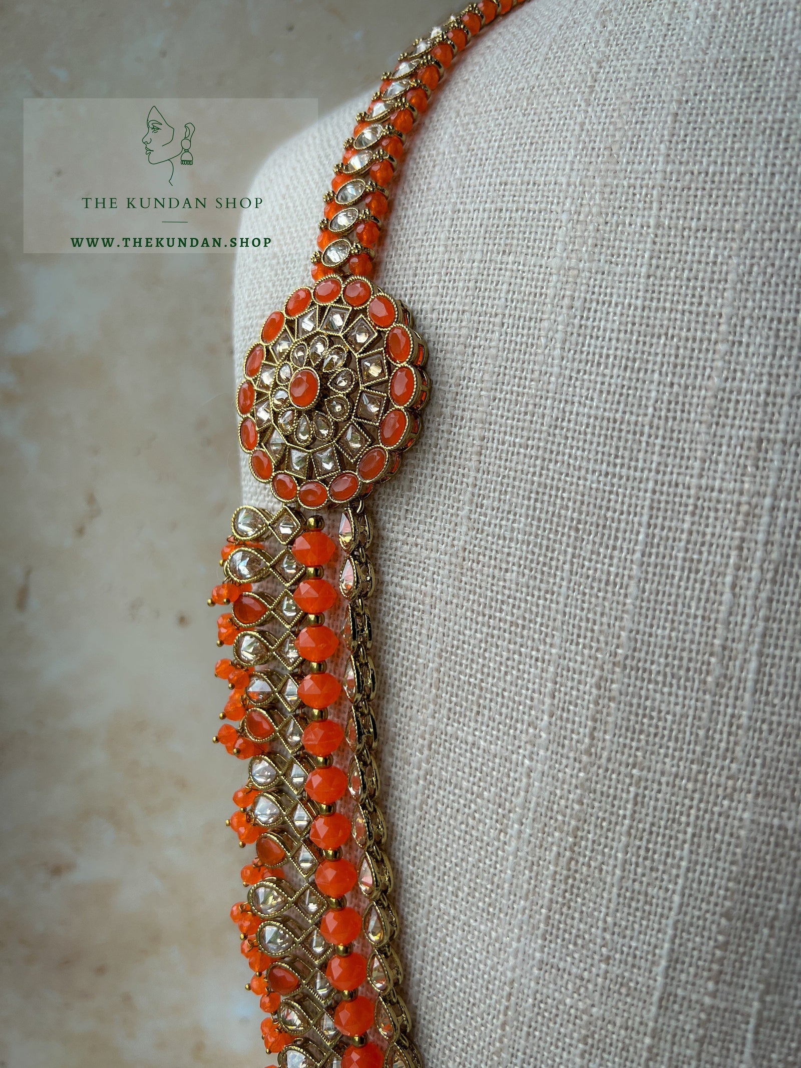 My Story in Orange Necklace Sets THE KUNDAN SHOP 