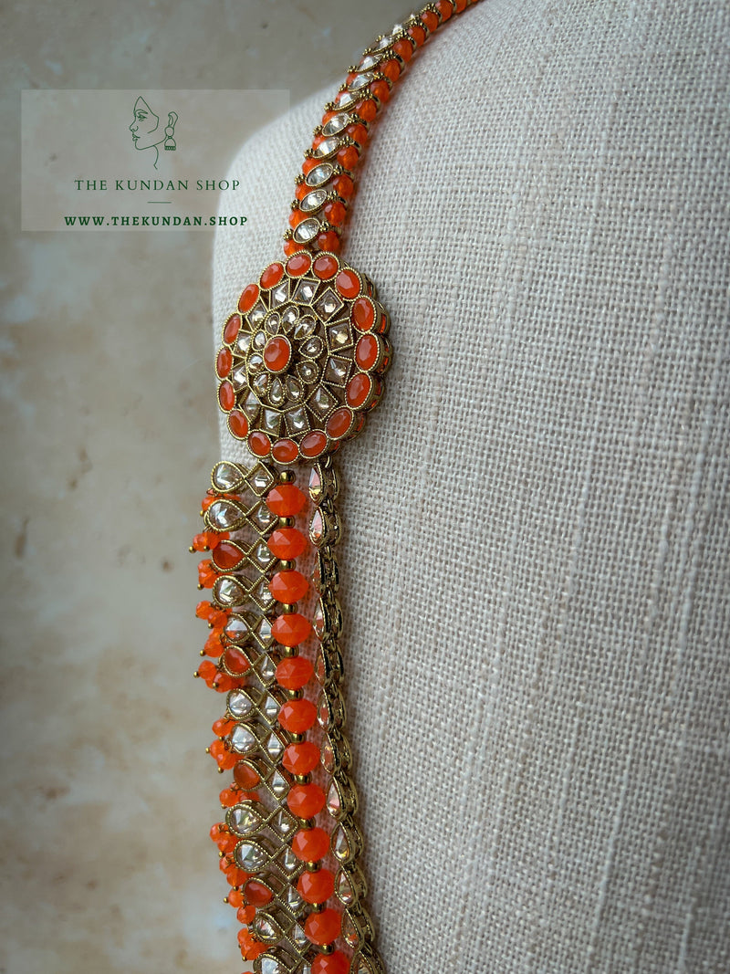 My Story in Orange Necklace Sets THE KUNDAN SHOP 