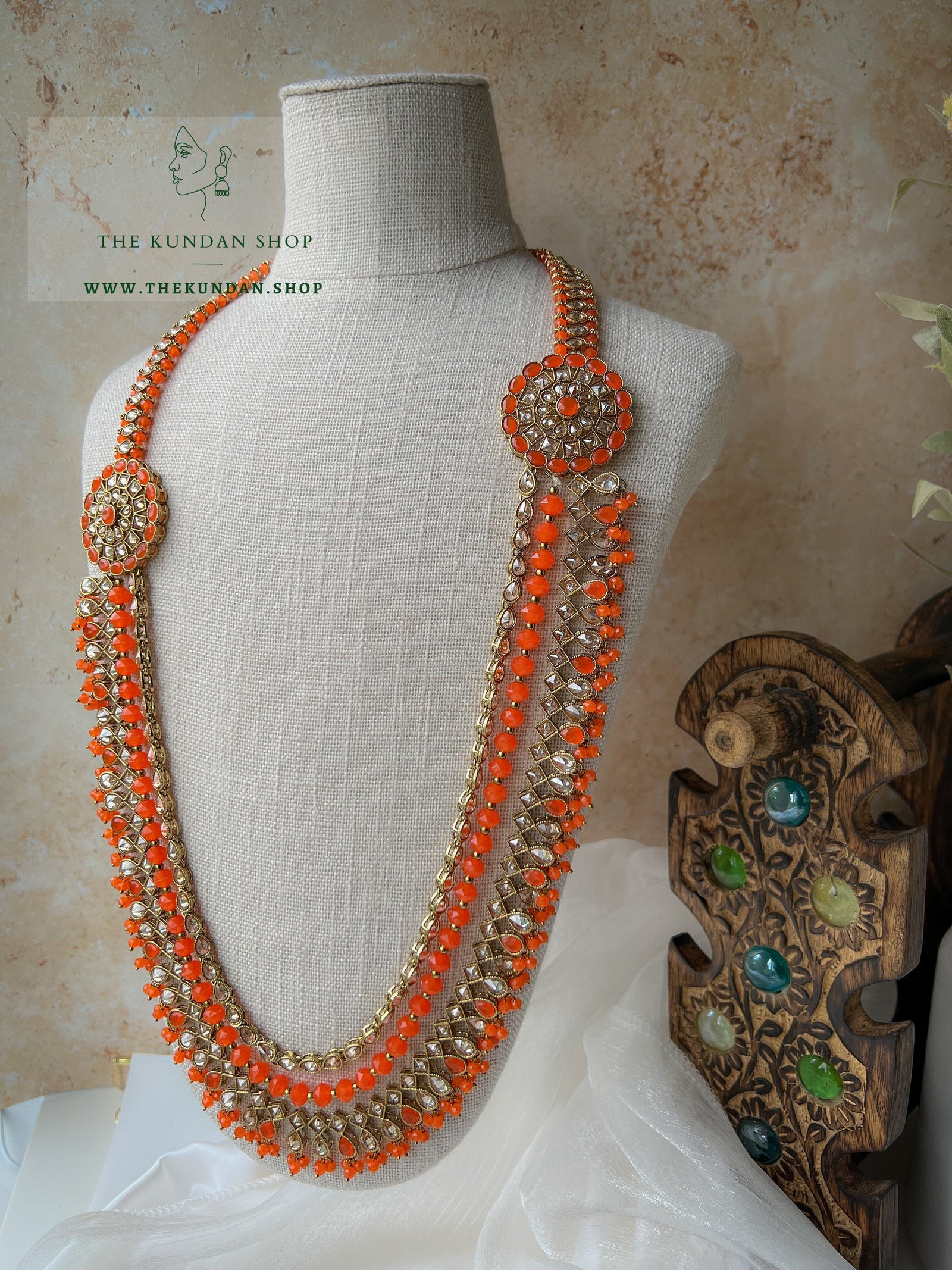My Story in Orange Necklace Sets THE KUNDAN SHOP 