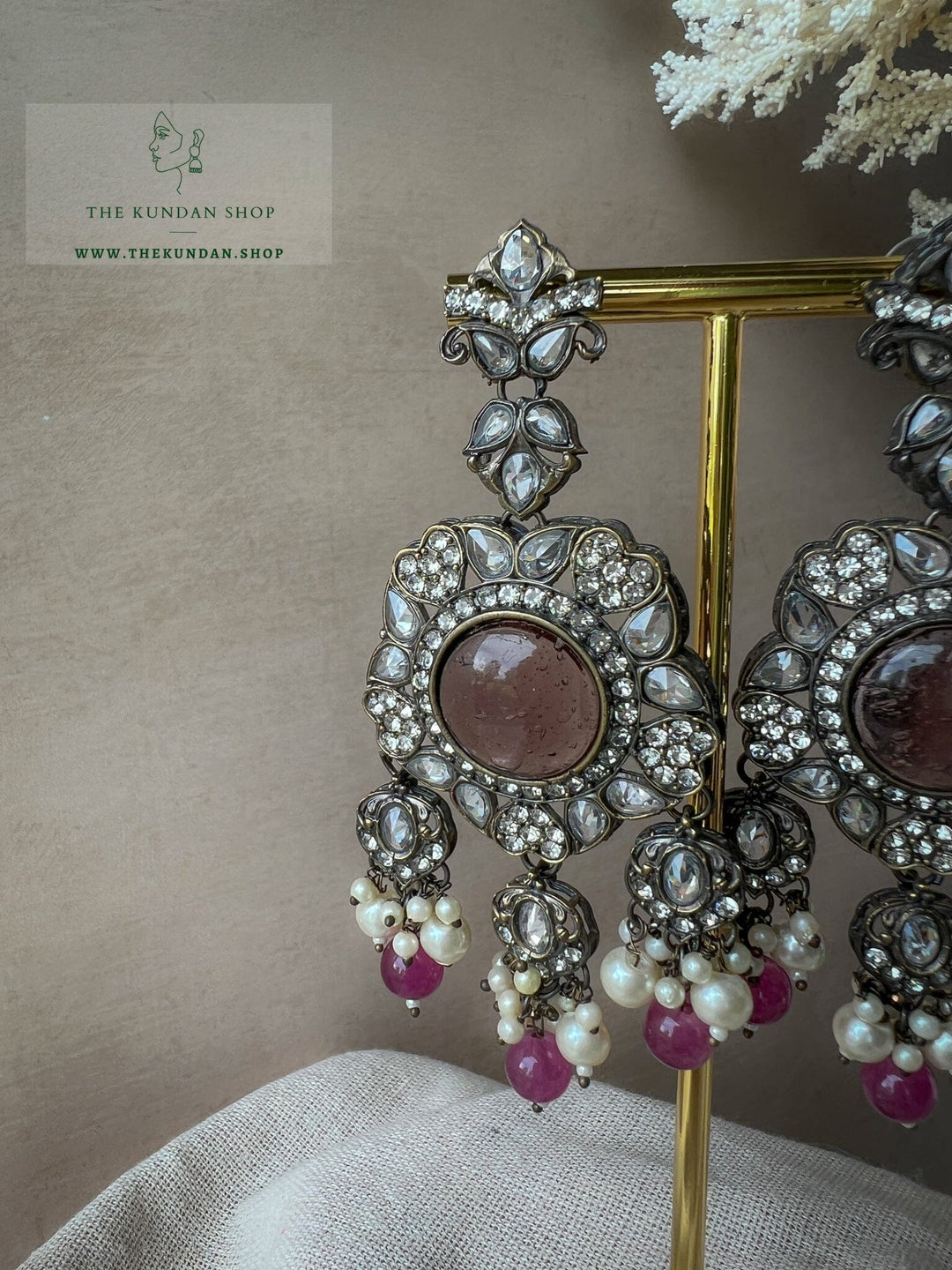 Encrusted in Stones Earrings THE KUNDAN SHOP 