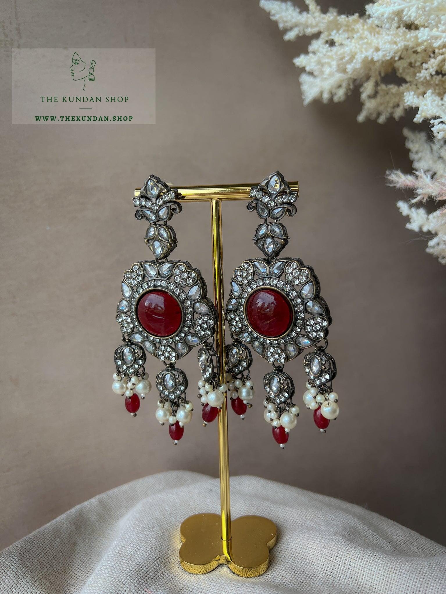 Encrusted in Stones Earrings THE KUNDAN SHOP Ruby 