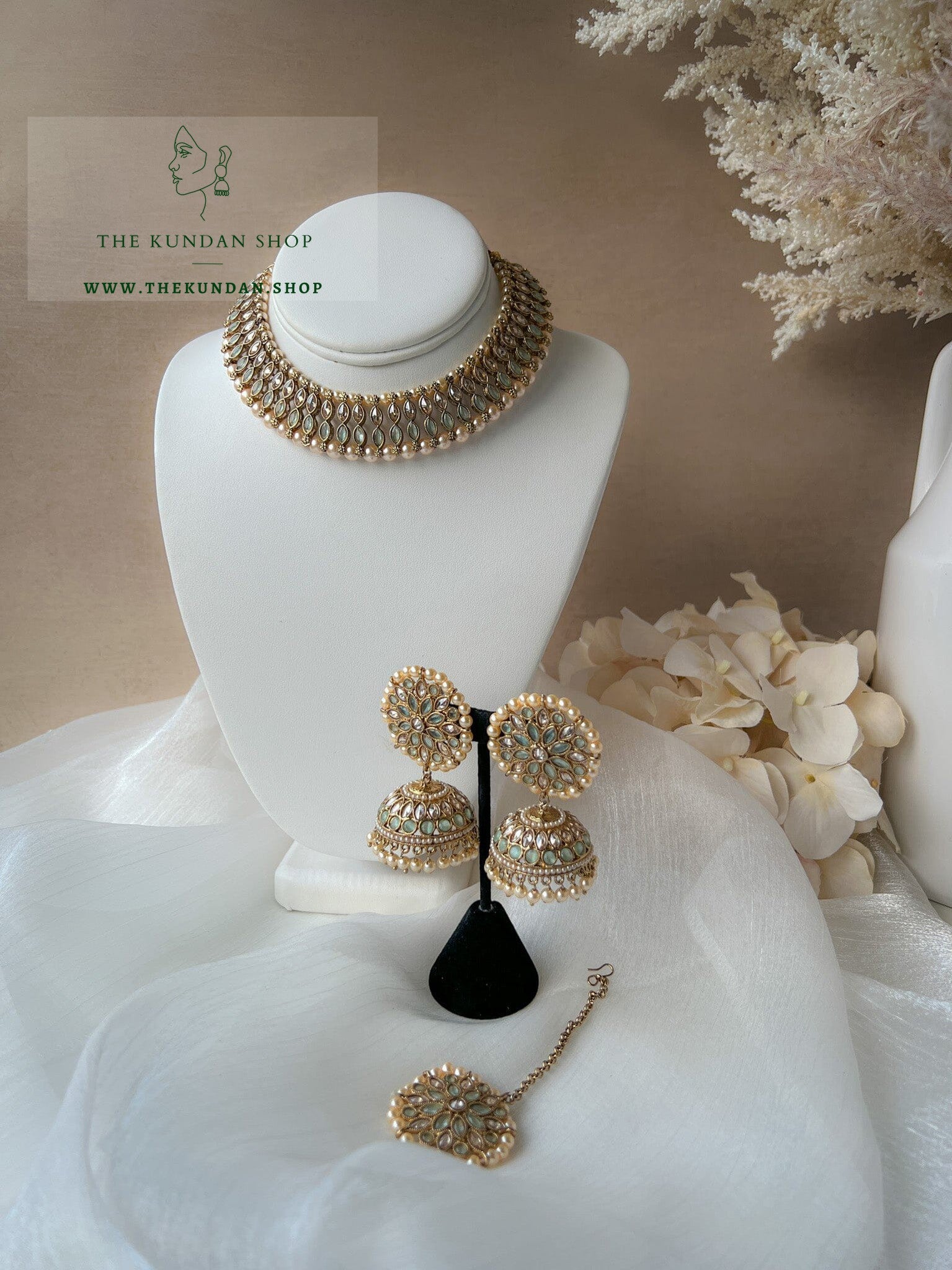 Blushing Polki in Pastel Necklace Sets THE KUNDAN SHOP 