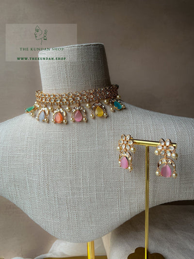 Chaand & Stones in Pastels Necklace Sets THE KUNDAN SHOP 
