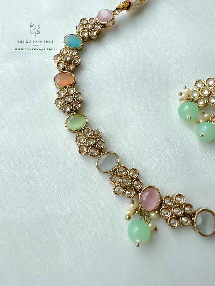 Appease Polki in Pastels Necklace Sets THE KUNDAN SHOP 