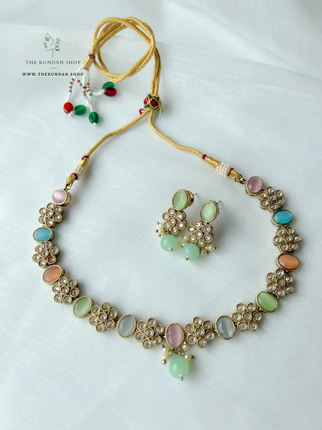 Appease Polki in Pastels Necklace Sets THE KUNDAN SHOP 