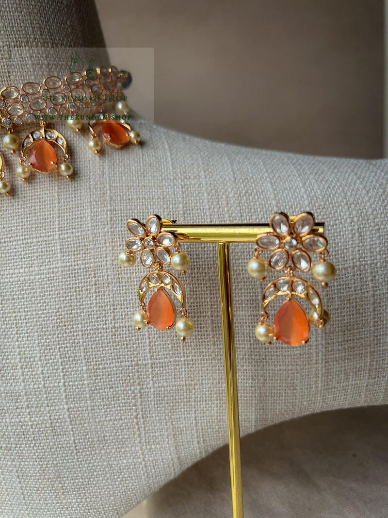 Chaand & Stones in Peach Necklace Sets THE KUNDAN SHOP 