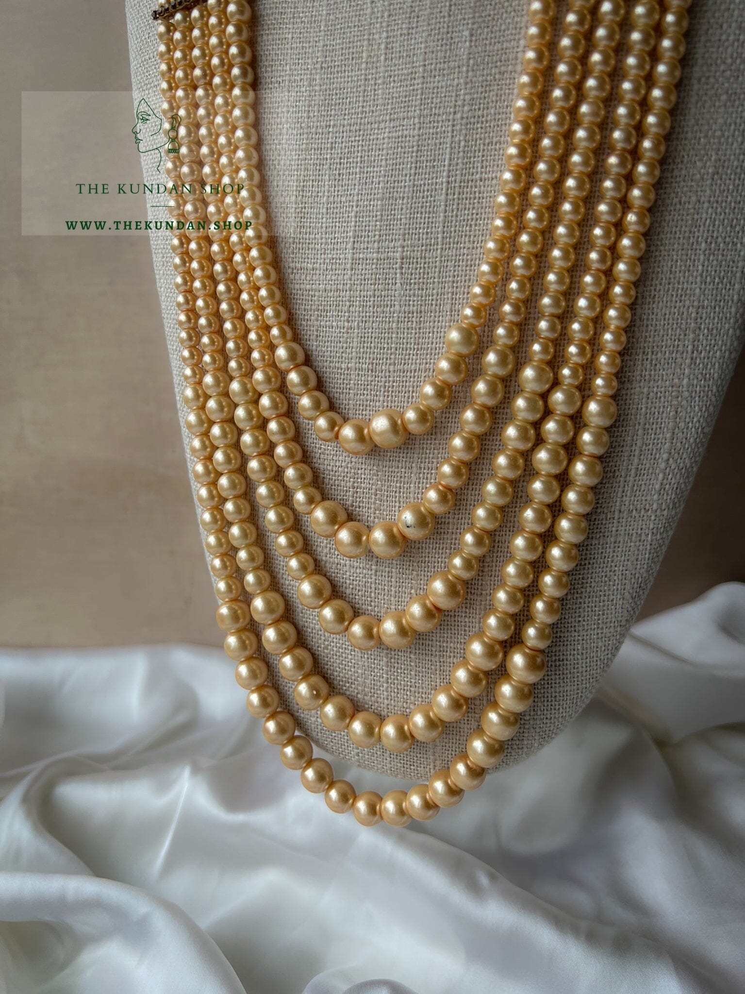 Peach Champagne - 5 Layer Mala Grooms Mala THE KUNDAN SHOP 
