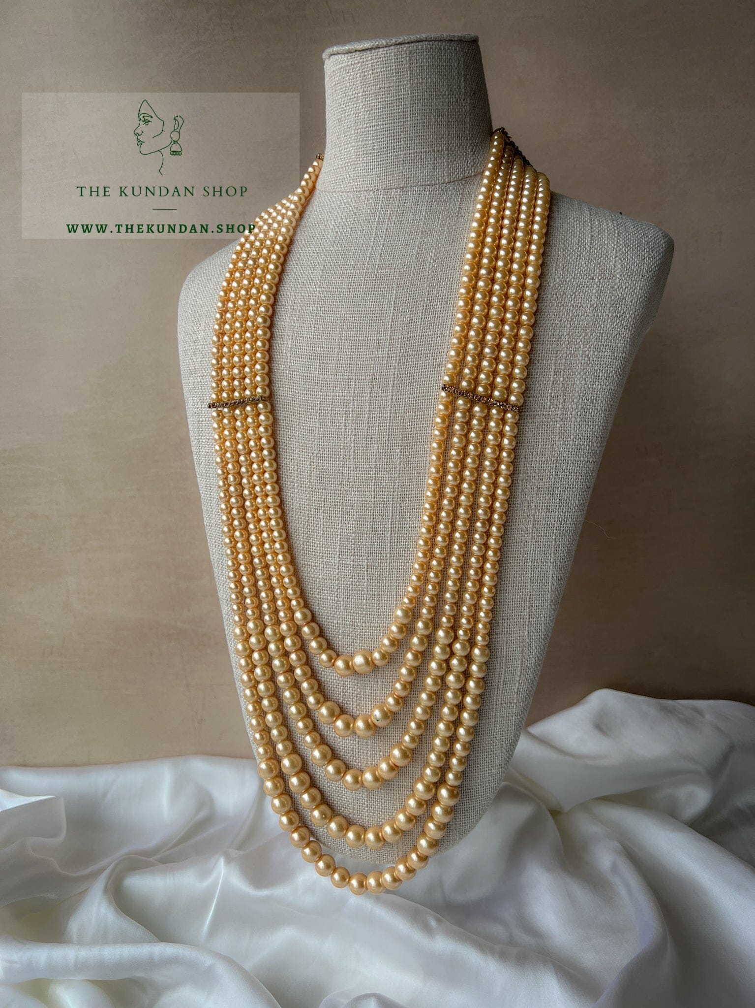 Peach Champagne - 5 Layer Mala Grooms Mala THE KUNDAN SHOP 