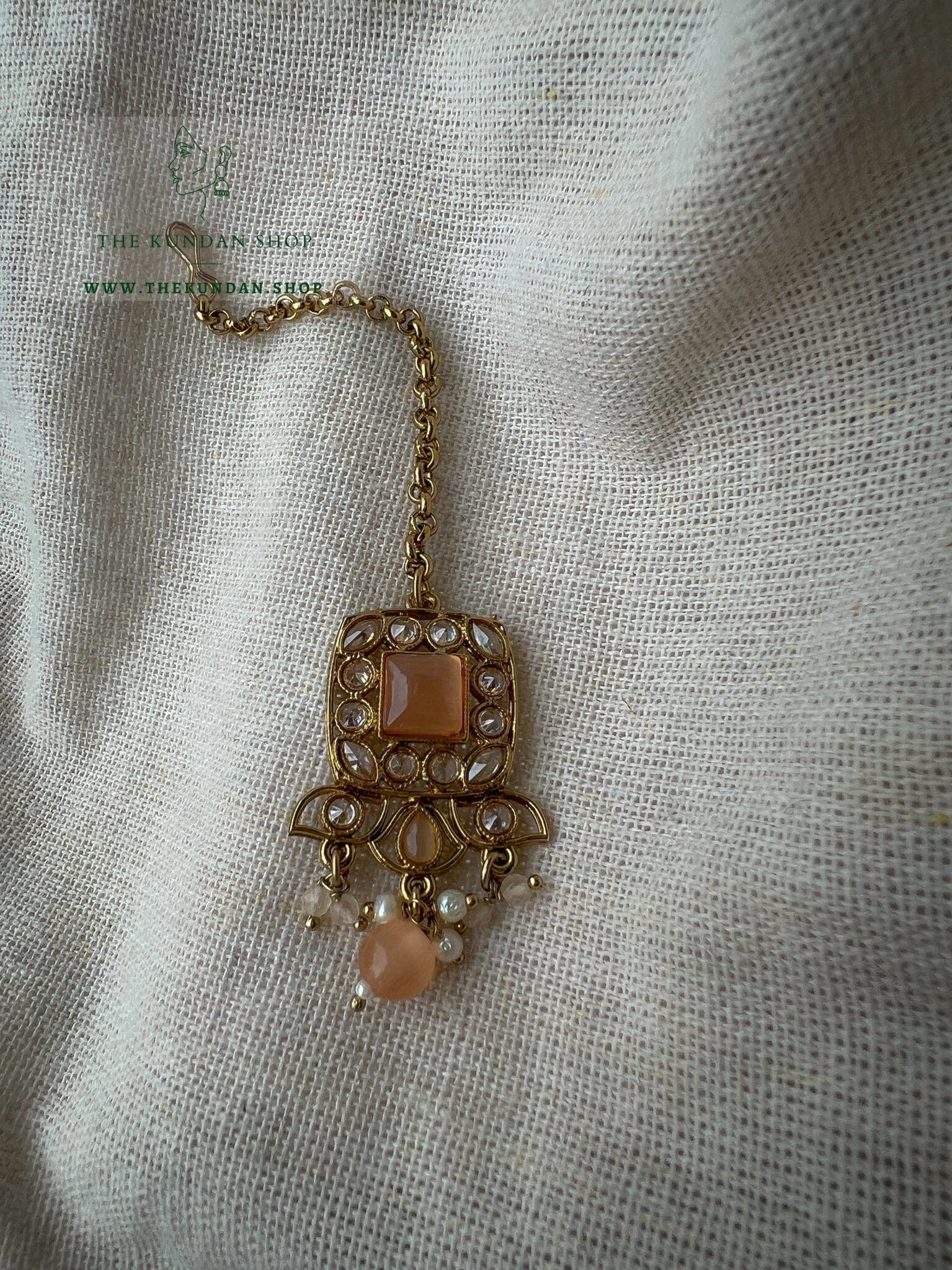 Vivid in Peach Necklace Sets THE KUNDAN SHOP 