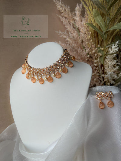 Spirited Kundan in Peach Necklace Sets THE KUNDAN SHOP 