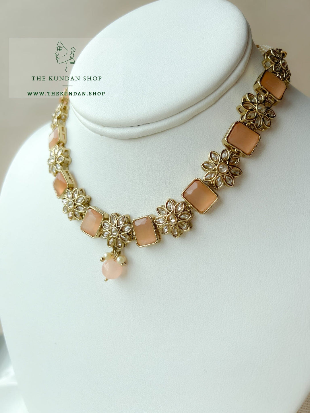 Private in Peach Necklace Sets THE KUNDAN SHOP 