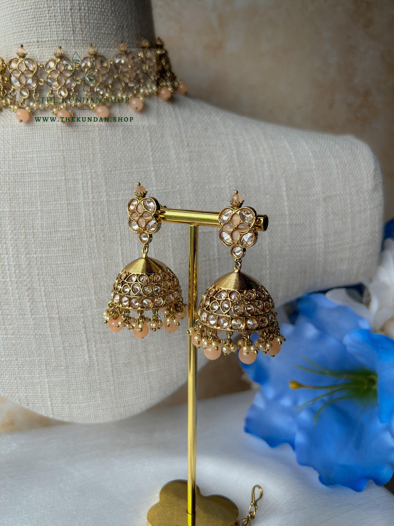 Rescued Floral in Peach Necklace Sets THE KUNDAN SHOP 