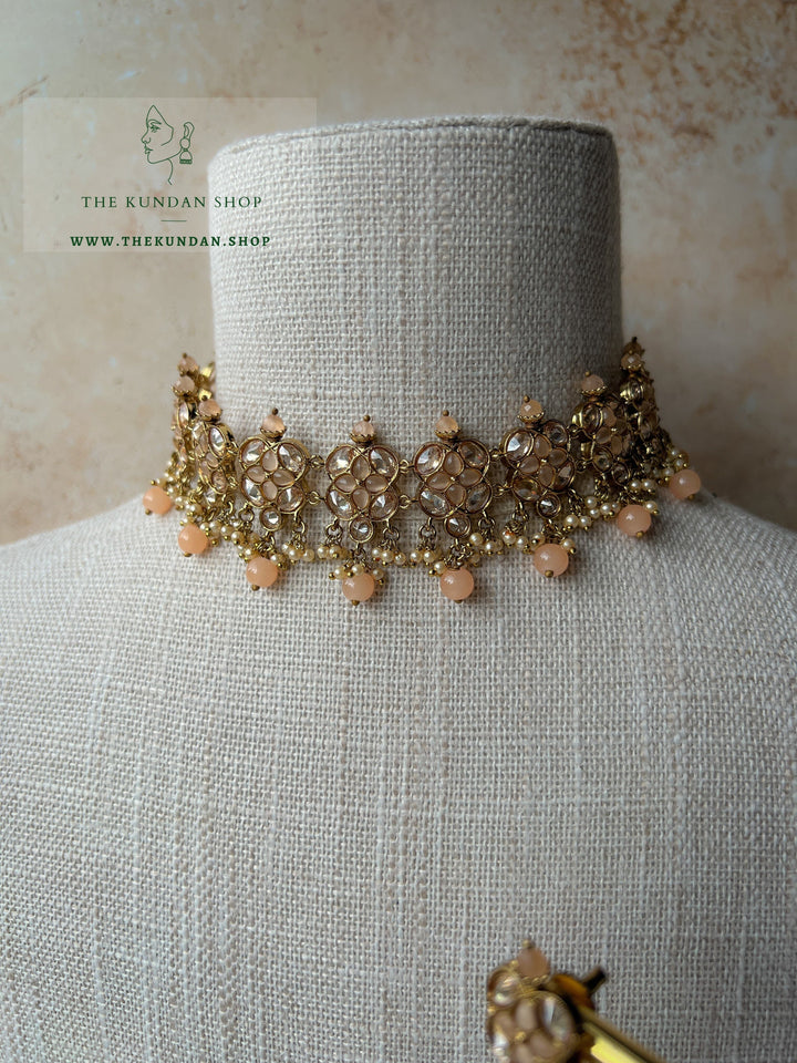 Rescued Floral in Peach Necklace Sets THE KUNDAN SHOP 
