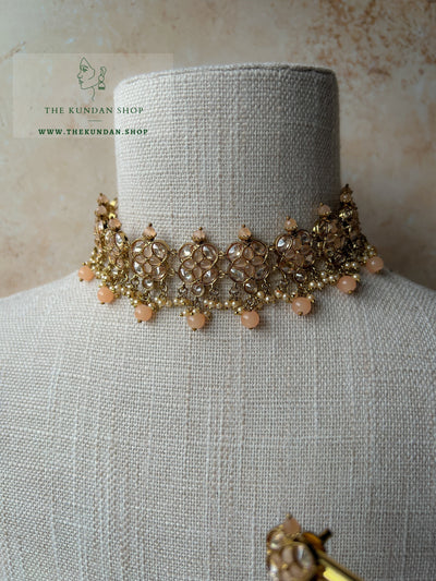 Rescued Floral in Peach Necklace Sets THE KUNDAN SHOP 