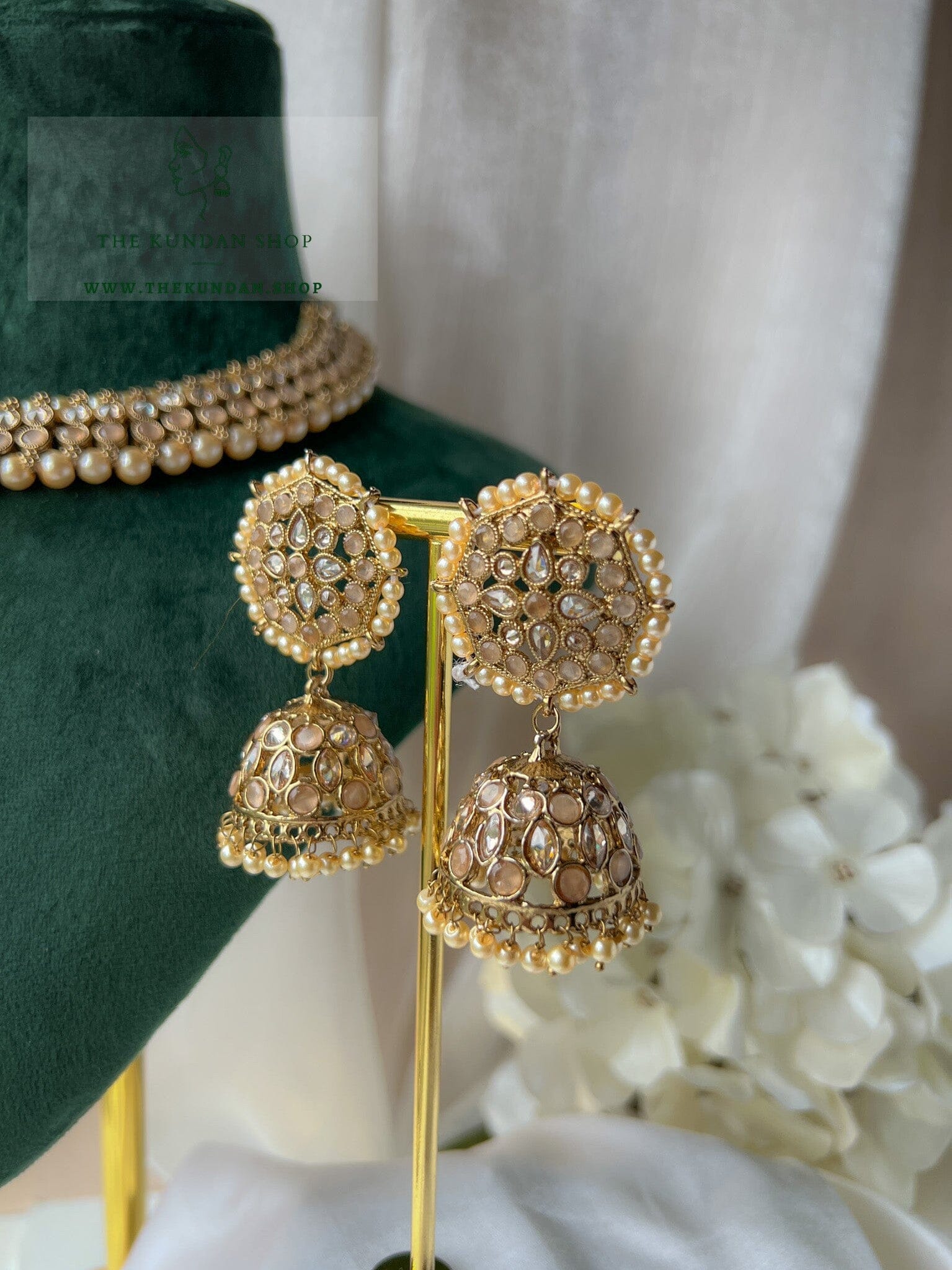 Raised in Peach Necklace Sets THE KUNDAN SHOP 