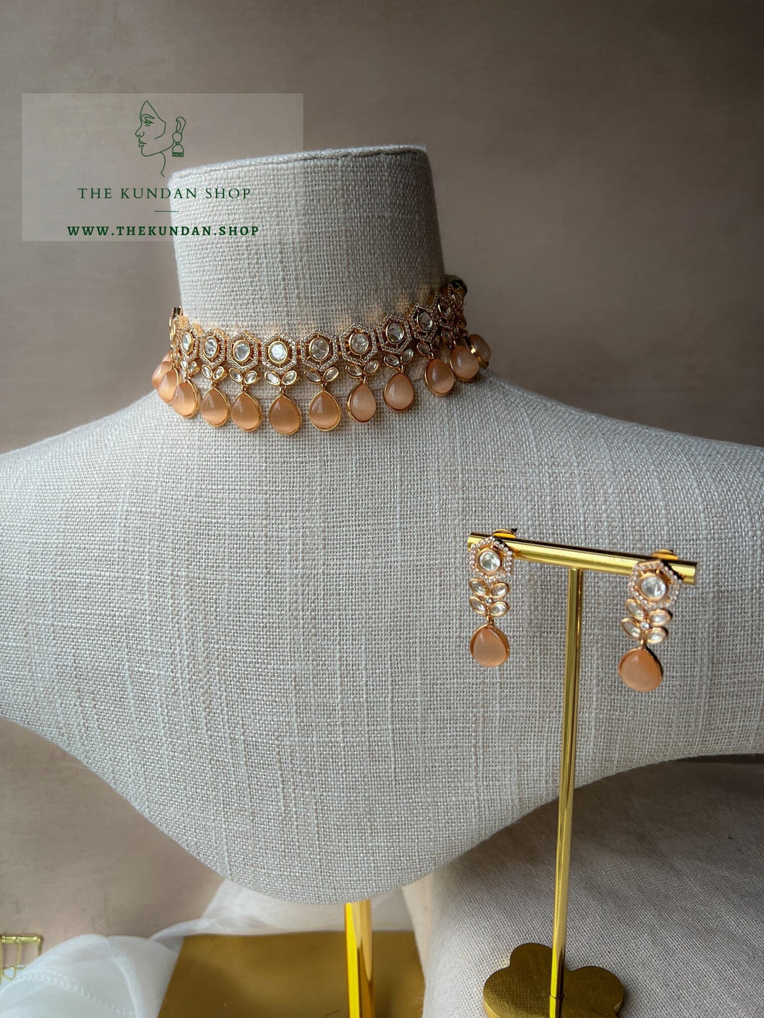 Definite in Peach Necklace Sets THE KUNDAN SHOP 